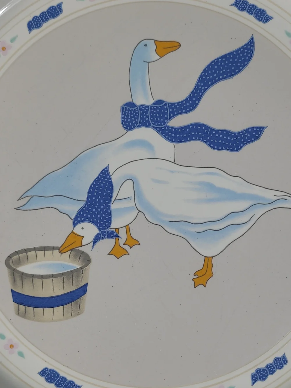 Vintage Newcor Countryside Stoneware Goose Salad Plate 1987 Cottagecore